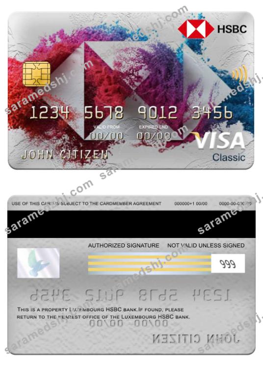 Luxembourg HSBC bank visa classic card